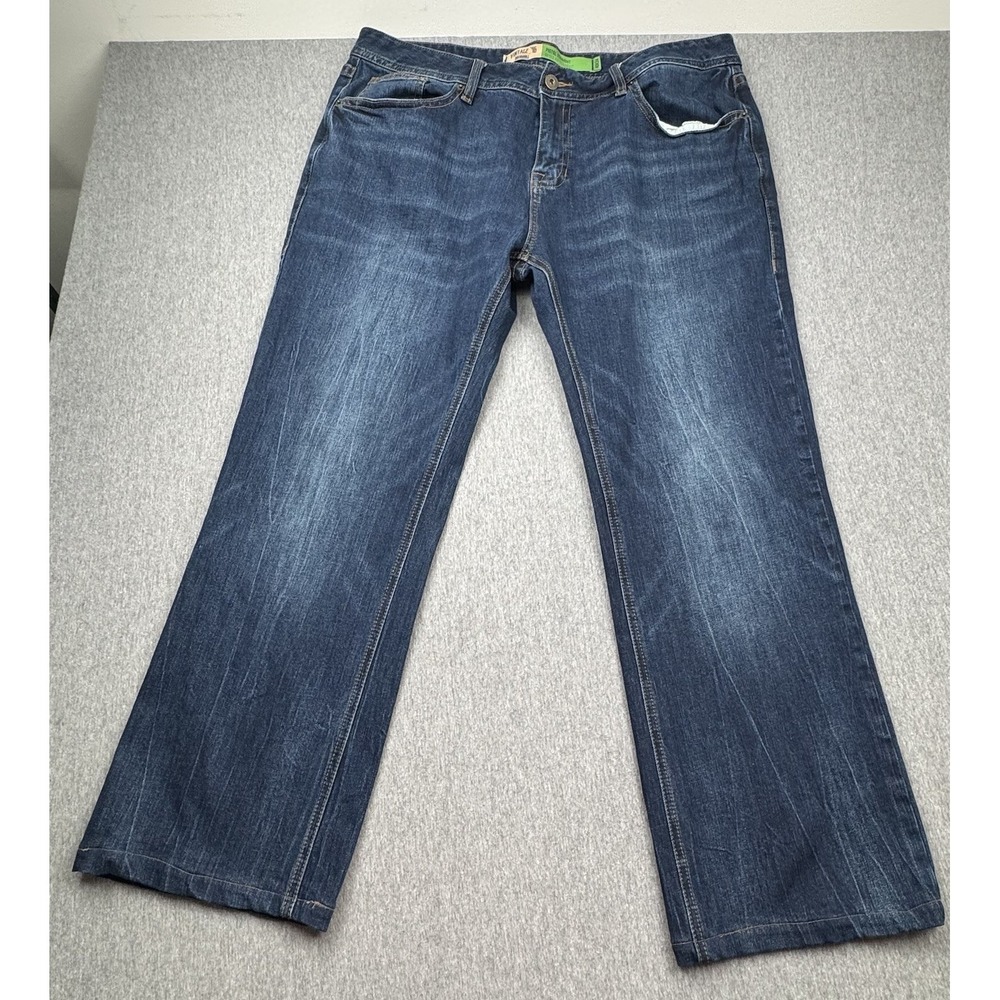 Rock & Roll Denim Jeans Mens 40x30 Blue Pistol Straight Leg Western Denim *Hem*